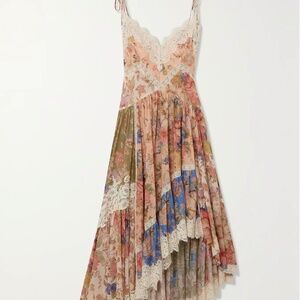ZIMMERMANN August Asymmetric Midi Dress